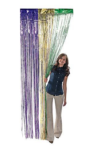 Fun Express Metallic Mardi Gras Fringe Curtains (2-Pack)