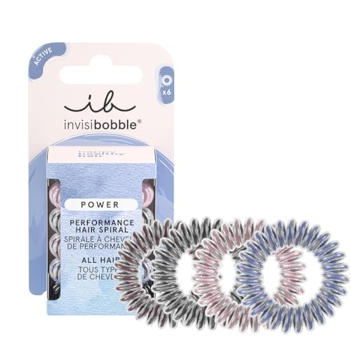 Invisibobble elastici per capelli multicolore riflettente Power x6 - Elastici per capelli per lo sport extra forti - Elastici capelli ricci e voluminossi