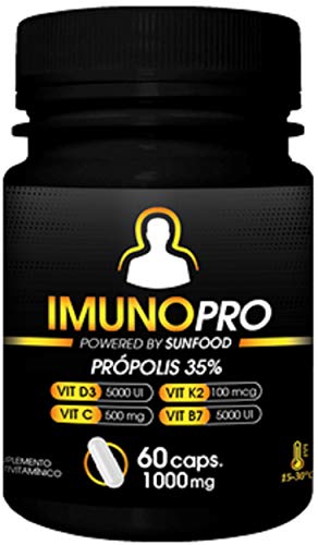 Imuno Pro 60 Caps 1000 mg Sunfood Vitamina D3 Vitamina K2 Biotina Vitamina C