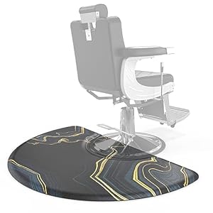 3ft. x5ft. Salon Anti Fatigue Mat for Hair Stylist, 5/8″ Thick Barber Floor Mat with Round Cutout Under Styling Chair, Anti-Slip Design