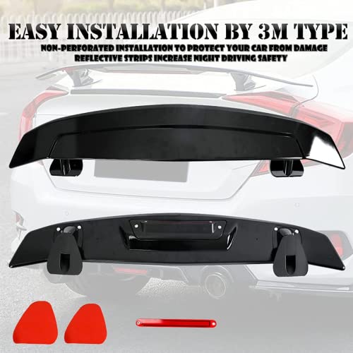 Royalparts 46Inch Rear Trunk Spoiler Gt Jdm Style Wing Spoiler Compatible With Universal Car Racing Spoiler Lightweight Glossy Black With Reflect Light (Universal Glossy Black) #TOP4