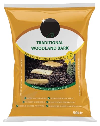 50 Litre Traditional Woodland Bark - Perfect for Weed Suppression, Creating Borders, Attractive Decorative Finishing, Moisture Retention, Plant Root Protection & Creating Pathways and Walkways