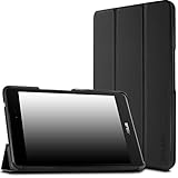 Infiland Case For ASUS Zenpad Z8, Tri-Fold Ultra Slim Stand Frost Back Smart Case cover for 2016 ASUS ZenPad Z8 Verizon 7.9 inch ZT581KL Tablet, Black