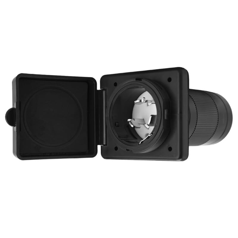 Applies to 50 Amp 125/250V Marine Power Inlet Male Socket Replace NEMA SS2-50P Enclosed Lockable Flanged Male Plug Inlet Box(White)