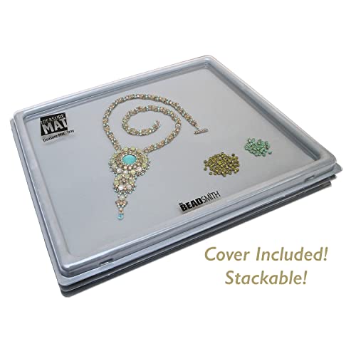 Plateau floqué Beadsmith BMT11-1 anti-perte perles avec couvercle rigide