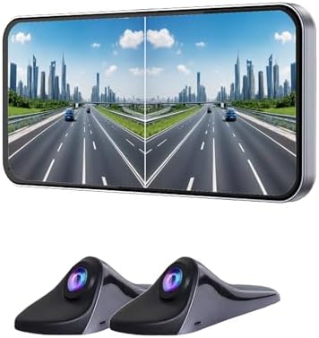 6.25 inch car Blind Spot Camera Surveillance System,HD 1920 * 1080p Touch Screen Display with Blind Spot Camera, Side View Camera System (Black)
