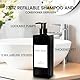 Abriclo 3er Seifenspender Schwarz Set, 500ml Seifenspender Dusche Shampoo Spender mit 6er Wasserdichten Etiketten Kunststoff Pumpspender für Küche Badezimmer Bad - Schwarz