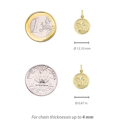 forme di Lucchetta - 14k Gold Angel Medal, Italian Raffaello Design Guardian Angel Wings Pendant, Authentic Made in Italy Gift, Fits Necklaces up to 4mm3