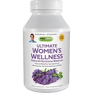 ANDREW LESSMAN Ultimate Womenâs Wellness 360 Capsules – Naturally Relieves Menopause Symptoms, PMS, Perimenopause with Soy Isoflavones, EGCG, Cranberry, Indole-3-Carbinol. Easy to Swallow Capsules
