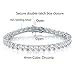 Gemsme 925 Sterling Silver 4mm Tennis Bracelets - 18K White Gold Plated 4mm Round Cut Cubic Zirconia Classic Tennis Bracelet for Women/Mom/Men, Size 8.5 inch