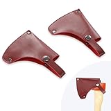 WISEPRO 2 Pack Hatchet Head Sheath Holster for 1 1/4lb Axe, Leather Axe Sheath Protector Cover for Outdoor, Camping