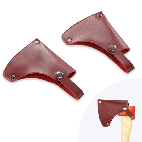 WISEPRO 2 Pack Hatchet Head Sheath Holster for 1 1/4lb Axe, Leather Axe Sheath Protector Cover for Outdoor, Camping