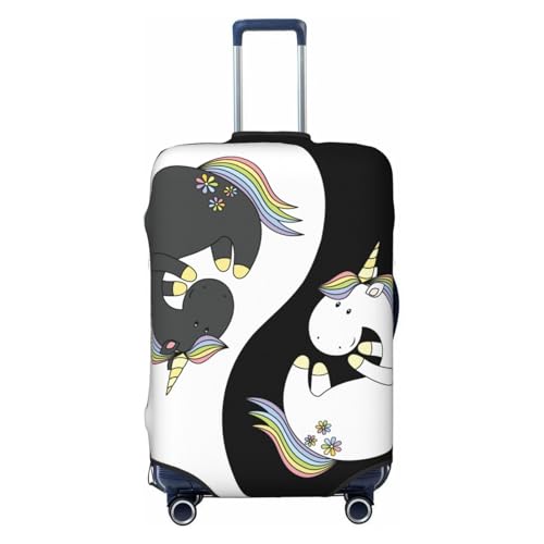 Unicorn In Yoga Print Luggage Cover For Suitcase,Washable Elastic Travel Suitcase Protector With Zipper Closure And Bottom Buckle – Fits 18-32