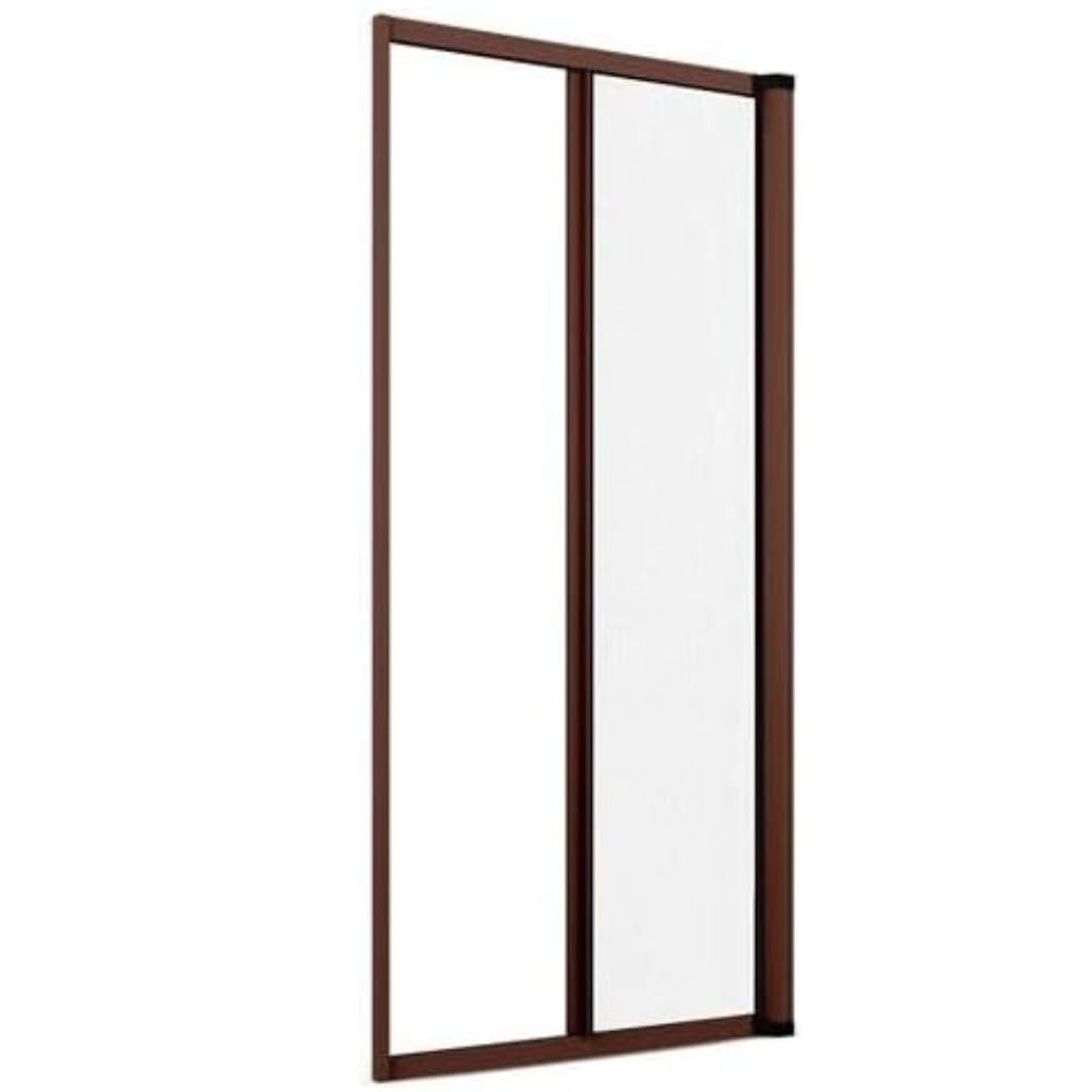 A.M.C. Zanzariera a rullo in alluminio per porte/balconi con profilo riducibile/regolabile avvolgimento orizzontale 150x250cm Marrone