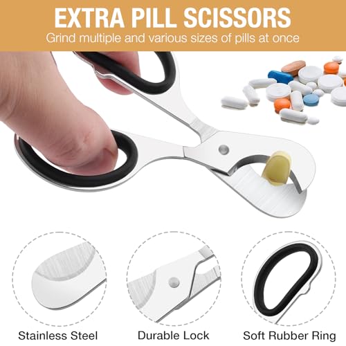 Image of Small Portable Pill Crusher Grinder to Fine Powder for Elderly (Wood)