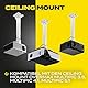 Overmax Ceiling Mount Projektorhalterung bis zu 20 kg, verstellbare Länge 25 Grad Winkelverstellung, Hergestellt aus Stahl, Wand- und Deckenmontage, leichte und stabile Konstruktion