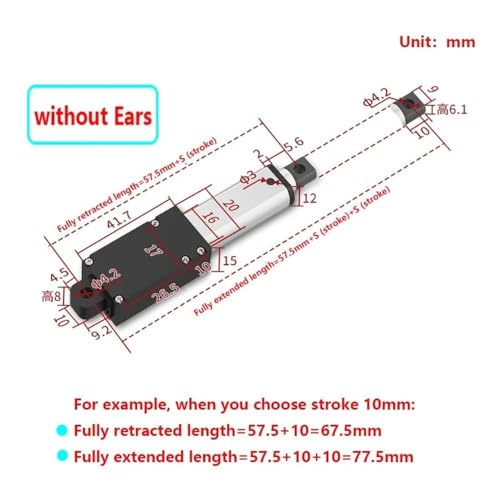 Mini actuador lineal eléctrico de alta precisión de 24V y carrera de 30mm 4