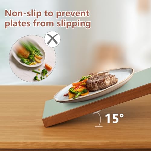 HELI MIAO Tischsets Abwaschbar 6er Set - Doppelseitige Platzsets & Untersetzer aus Lederoptik, rutschfeste & wasserdichte Tischunterlage für Esstisch und Familie - Rechteckig in Salbeigrün+Cremebeige