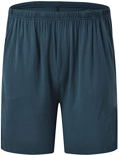 Image of JINSHI Men's Pajama Shorts Soft Comfortable Lightweight Elastic Drawstring Men Lounge Sleep Shorts with Pockets