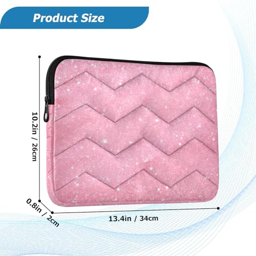Funda para portátil de 13 a 14 pulgadas impermeable rosa con brillo miniatura 3