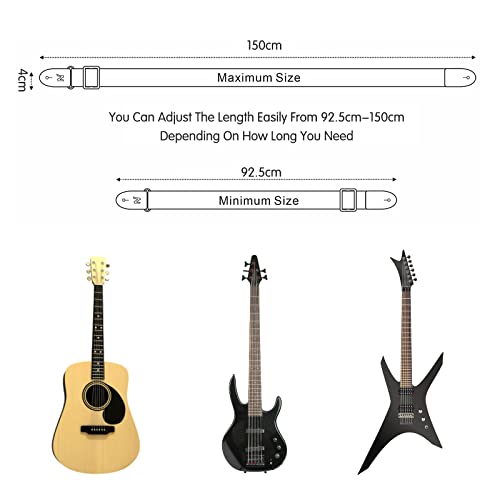 KAONESS Sangle de Guitare Sangle Réglable pour Basse Guitare Èlectrique Guitare Acoustique 1 Paire de Verrous de Sangle… - Les Beatles, Paul McCartney, John Lennon, RIngo Starr, George Harrison KAONESS Sangle de Guitare Sangle Réglable pour Basse Guitare Èlectrique Guitare Acoustique 1 Paire de Verrous de Sangle… – Image 3