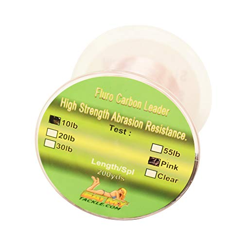 EatMyTackle Fluorocarbon Fishing Leader - 200 Yards (10 lb., Pink) (.066/foot)