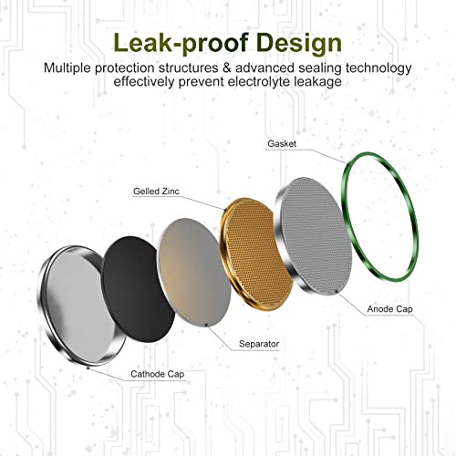 Bonai Lr44 Ag13 Batteries 1.5V Button Cell Battery 50 Count, A76 357/303 L1154F Sr44 Battery High Capacity Packaging Upgrade… #TOP1