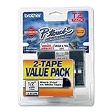 Brother P-Touch TZE2312PK TZe Standard Adhesive Laminated Labeling Tapes 1/2