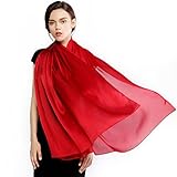 fular rojo mujer TAMAÑO ADECUADO: 90cm ancho x 180cm largo. Es lo suficientemente largo para cada dama o niña. Se puede utilizar como toalla de playa, chal de verano, bufanda, protección solar de verano, bandana, silenciador. También puedes ponerte tu bolso cuando lo necesites en cualquier momento.