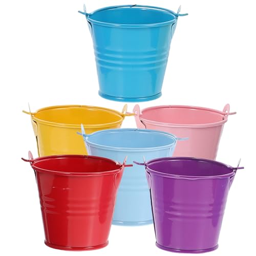 MINAOLULUS Pequeño Cubo de Metal para Dulces, Pack de 6 Colores Variados, Dimensiones 5.6X5.6X4 CM, Diseñado para Organizar Chuches y Plantas Suculentas