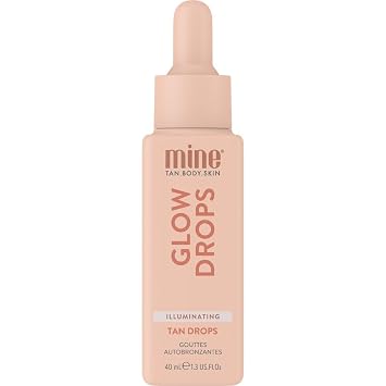 Minetan Facial Self Tanning Drops | Illuminating Glow - Clear Face Tan Bronzing Serum, Daily Sunless Fake Tanner, Use in Face & Body Lotion, Ultra Hydrating, Dark Bronze Glow Finish, 1.3 Fl Oz