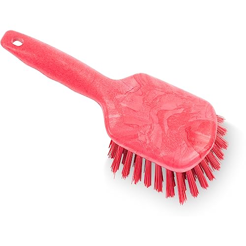 Image of SPARTA 40541EC05 Plastic Scrub Brush, Utility Brush, Kitchen Brush With Hanging Hole For Cleaning, 8 Inches, Red, (Pack of 6)