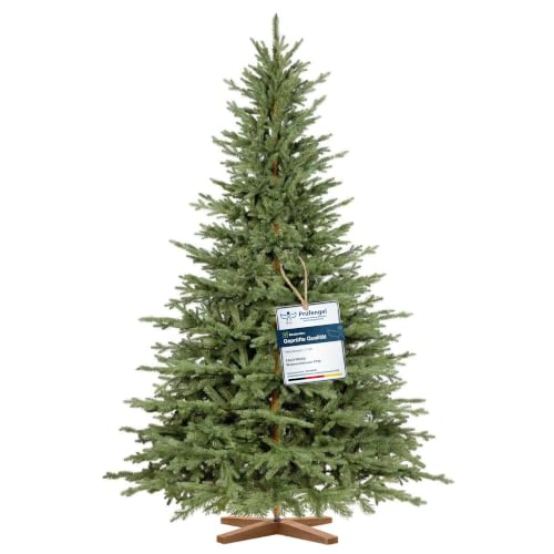 FAIRYTREES Árbol de Navidad Artificial 180 cm Baviera Abeto Premium | Elementos Moldeados por inyección | Hecho a Mano en la UE | Árbol de Navidad con Soporte de Madera de Fresno