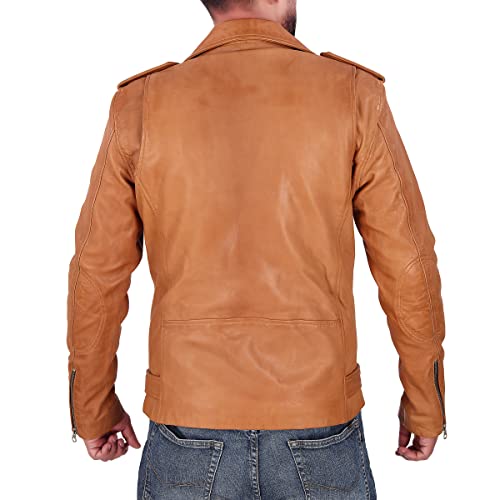 Image of Men Leather Jacket - Lambskin Winter Vintage Motorcycle Biker Jacket, Coat Soft & Stylish Moto Ride & Racing Jacket's