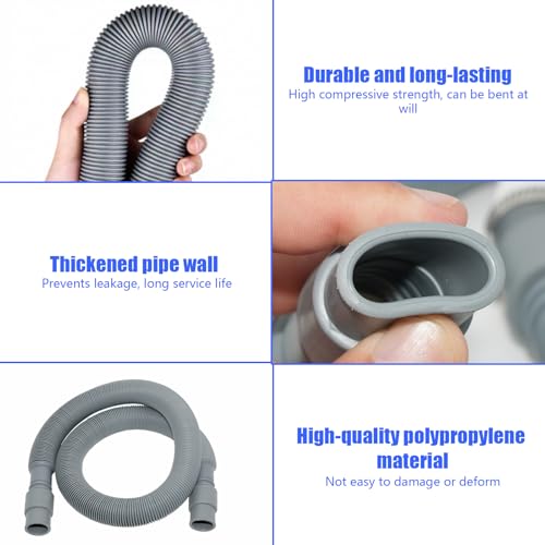 Sudnsadaks Waschmaschinenschlauch, Abwasserschlauch Wohnwagen, Ablaufschlauch Waschmaschine Verlängerung, Ablaufschlauch Spülmaschine 3 m, Ausziehbar Schlauchverbinder Schlauchschellen Geschirrspüler