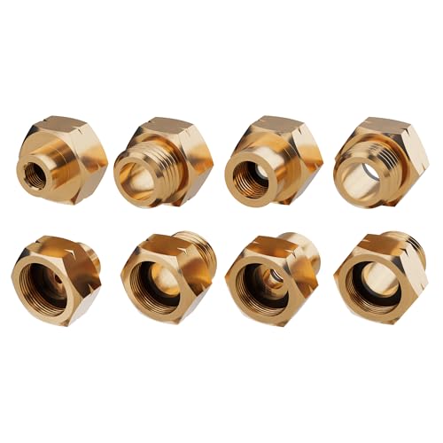 PELMOS Gasflaschen Adapter-Set I 4 Teiliges Euro Füllset zum Befüllen Deutscher Gasflaschen im EU-Ausland I Übersichtlich nummeriert I D1 - D4