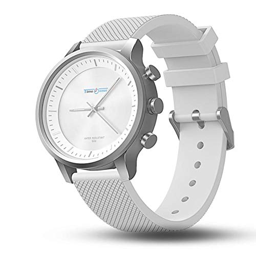 WJPILIS Smart Watch SOS Share Location 5ATM Waterproof Smartwatch Pedometer Sleep Monitor Fitness Tracker SMS Reminder Watch (White/Silver)