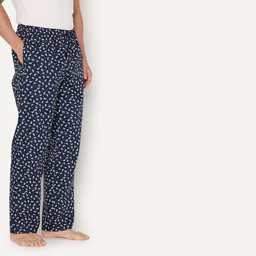 Image of Amazon Essentials Men's Cotton Poplin Straight-Fit Pajama Pants with Pockets, Elastic Waist, Drawstring