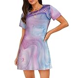 Photo Gallery jtnwec colorful marble print sleepshirt dress per le donne maniche corte camicia da notte, nero, xl Photo Gallery jtnwec colorful marble print sleepshirt dress per le donne maniche corte camicia da notte, nero, xl