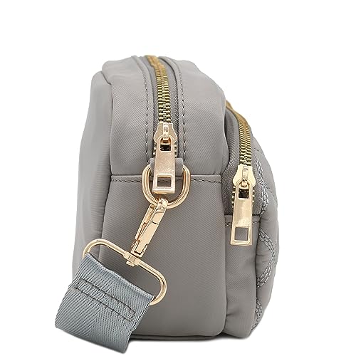 Image of FashionPuzzle Quilted Nylon Crossbody Bag with Wide Strap