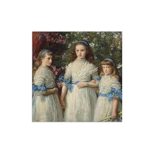 Tableau sur toile John Millais Les Sœurs 50x50 cm pour décoration de chambre