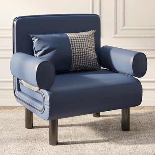折りたたみ式ソファベッド シングルチェア 多機能リクライニングソファ コンパクト設計 寝椅子兼用 小さな部屋 オフィス用 組立簡単 インテリア用品(Blue 01,31.49in/80cm)
