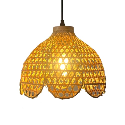 Lámpara de techo de mimbre con diseño de decoraciones huecas