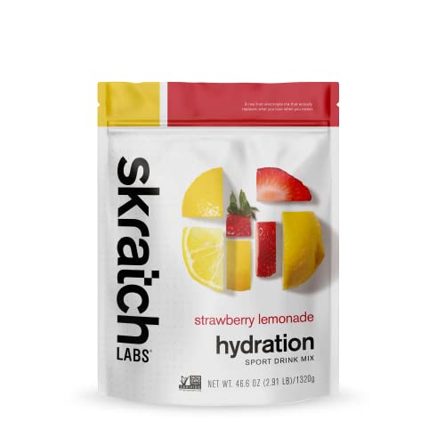 SKRATCH LABS Sport Hydration Drink Mix | Hidratos de Carbono, Electrólitos en polvo | 1320g | Fresa + Limón | Resistencia, entrenamiento, competición | Sin gluten, vegano