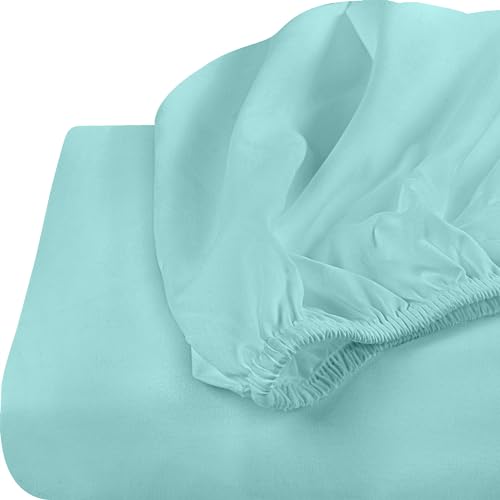 Image of Utopia Bedding Twin XL Fitted Sheets - Bulk Pack of 2 Bottom Sheets - Soft Brushed Microfiber - Deep Pockets - Shrinkage & Fade Resistant - Easy Care (Twin XL, Spa Blue)