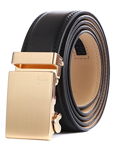 Ratchet Belts for Men, Leather Dress Casual Belt, 1 3/8