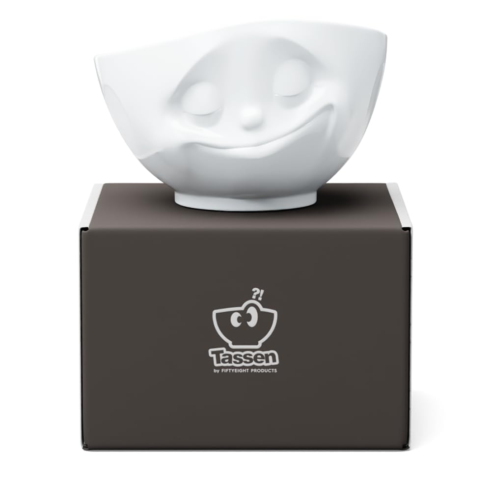 FIFTYEIGHT PRODUCTS / Tasses/Bol Glücklich (porcelaine, 1000 ml, blanc, fabriqué en Allemagne)