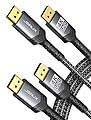 JSAUX DisplayPort Cable 2 Pack 6ft, 4K DP 1.2 Cable | 4K@60Hz, 2K@165Hz, 2K@144Hz | HDR, 21.6Gbps, Display Port Cord for FreeSync, G-Sync Gaming Monitor Graphics 3090 PC -Grey