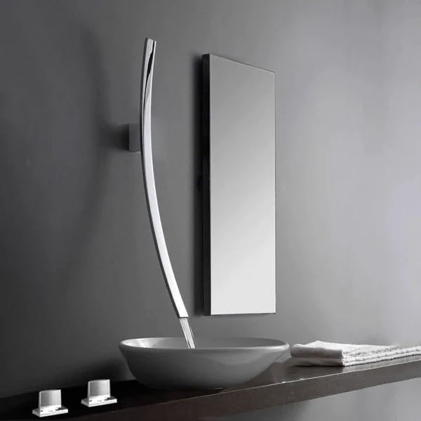 Mitigeur de lavabo encastré mural encastrable chrome 70 cm poignée unique vasque