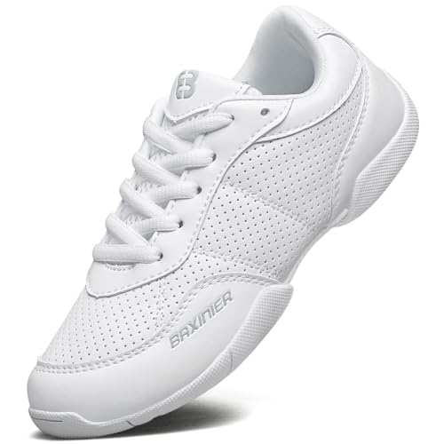 White Cheerleading Shoes for Girls Lightweight Competition Cheer Shoes Kids Dacne Sneakers